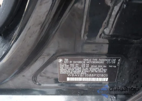 2008 BMW 335I z USA, uszkodzony, nr VIN WBAVB73588P101805